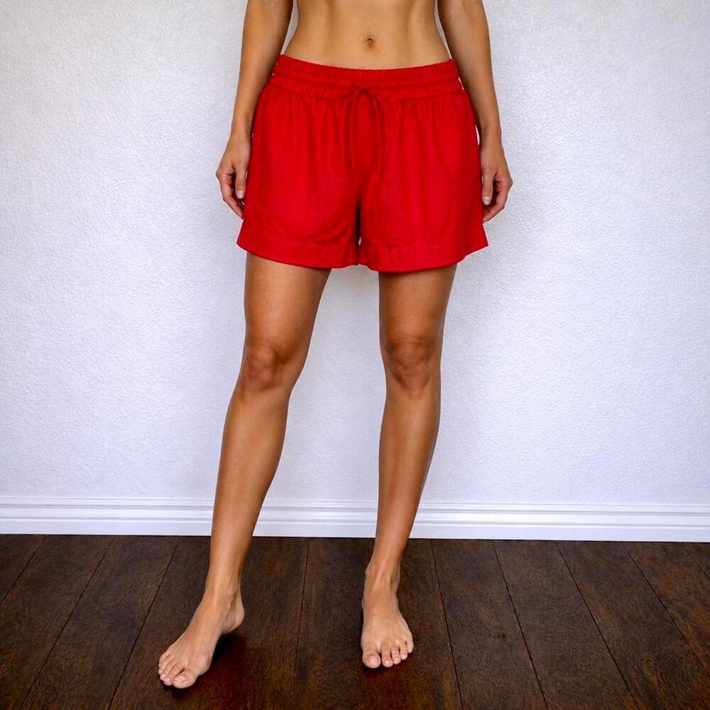 Vintage Fishers Finery 100% Mulberry Silk 19 Momme Red Luxury Lounge Shorts XS